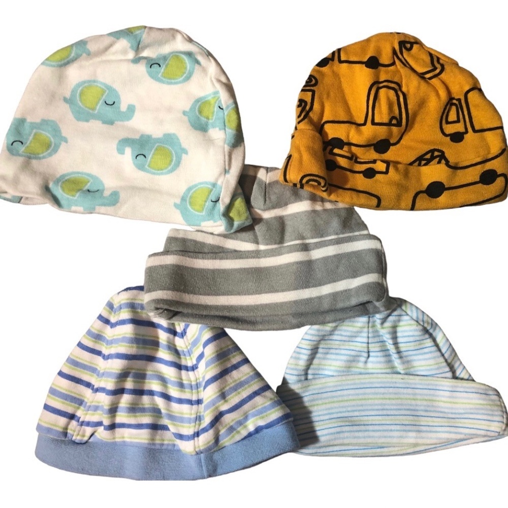 8 Infant Stocking Cap Bundle -  6M- Gerber, Disney, Carter's